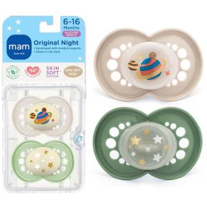 image:imageMAM Original Baby Pacifiers 06 Months Binky for Newborn Babies BPAFree Skin Soft Silicone Nipple Glows in The Dark Developed with Medical Experts 3 Count Made in EuropePeppermint GreenCotton