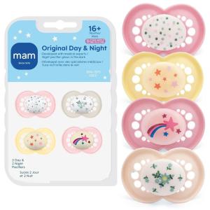 image:imageMAM Original Baby Pacifiers 16 Months Binky for Newborn Babies BPAFree Skin Soft Silicone Nipple Glows in The Dark Developed with Medical Experts 4 Count Made in EuropeFairy DustCottonButter Yellow
