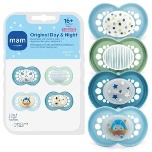 image:imageMAM Original Baby Pacifiers 16 Months Binky for Newborn Babies BPAFree Skin Soft Silicone Nipple Glows in The Dark Developed with Medical Experts 4 Count Made in EuropeBlue TealBlue SkyPale Mint