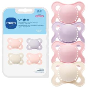 image:imageMAM Original Matte Baby Pacifiers 06 Months Binky for Newborn Babies BPAFree Skin Soft Silicone Nipple Easy to Clean Developed with Medical Experts 2 Count With Sterilizer Case Made in EuropeBlushPurple IrisLinen