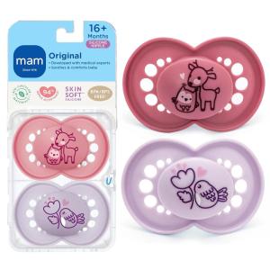 image:imageMAM Original Matte Baby Pacifiers 16 Months Binky for Newborn Babies BPAFree Skin Soft Silicone Nipple Easy to Clean Developed with Medical Experts 4 Count With Sterilizer Case Made in EuropeShell  Iris