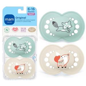 image:imageMAM Original Matte Baby Pacifiers 616 Months Binky for Newborn Babies BPAFree Skin Soft Silicone Nipple Easy to Clean Developed with Medical Experts 2 Count With Sterilizer Case Made in EuropePale Mint  Linen