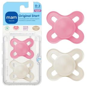 image:imageMAM Original Start Baby Pacifiers 03 Months BPAFree Skin Soft Silicone Nipple Glows in The Dark Developed with Medical Experts Specially for Smaller Newborn Mouths 4 Pk Made in EuropeRose PinkCotton