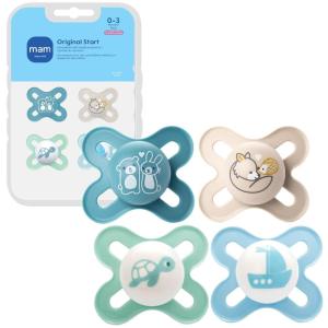 image:imageMAM Original Start Matte Baby Pacifiers 03 Months BPAFree Skin Soft Silicone Nipple Developed with Medical Experts Specially for Smaller Newborn Mouths Easy to Clean 2 Pk with Sterilizer CaseBlue TealCottonPale MintBlue Sky