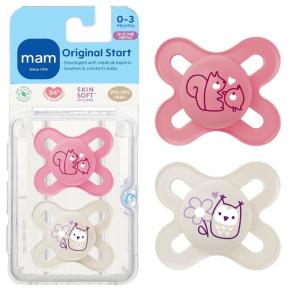 image:imageMAM Original Start Matte Baby Pacifiers 03 Months BPAFree Skin Soft Silicone Nipple Developed with Medical Experts Specially for Smaller Newborn Mouths Easy to Clean 2 Pk with Sterilizer CaseRose PinkCotton