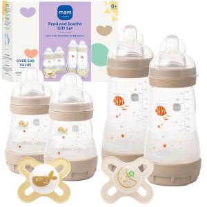 image:imageMAM Easy Start AntiColic Baby Bottle Starter Set  4 Self Sterilizing Bottles 5oz amp 9oz  2 Newborn Pacifiers Breastfed Baby Feeding Gift SetUnisex