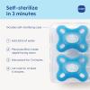 image:imageMAM Comfort Baby Pacifier 03 Months Specially for Smaller Newborn Mouths Lightweight OnePiece BPAFree SiliconeEasy to Clean Best for Breastfed Babies 4 Pk Made in EuropeIce waterSapphire