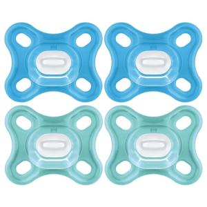 image:imageMAM Comfort Baby Pacifier 03 Months Specially for Smaller Newborn Mouths Lightweight OnePiece BPAFree SiliconeEasy to Clean Best for Breastfed Babies 4 Pk Made in EuropeSapphire  Grey Green