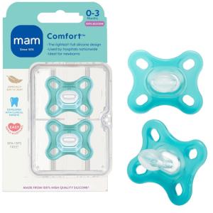 image:imageMAM Comfort Baby Pacifier 03 Months Specially for Smaller Newborn Mouths Lightweight OnePiece BPAFree SiliconeEasy to Clean Best for Breastfed Babies 4 Pk Made in EuropeIce water