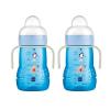 image:imageMAM Trainer Sippy Cup for Toddlers 13 8 oz Transition Drinking Cup with ExtraSoft Spout SpillFree Nipple and NonSlip Handles for Boys 4 Months 1 CountBlue