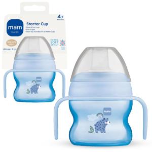 image:imageMAM Starter Cup 1 Count Sippy Cup Drinking Cup With ExtraSoft SpillFree Spout and NonSlip Handles For Boys 4 Months Five Ounces Blue5 Ounces Pack of 1