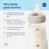 image:imageMAM 6oz Premium Glass Baby Bottle Newborn Wide Neck Slow Flow Breastfeeding Like Silicone Nipple Easy Clean BPA Free 0 Months Easy Switch Between Breast and Bottle 1 Pack UnisexPink Fairy Dust