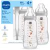 image:imageMAM Easy Active Baby Bottle 2 Pack 11oz BPA Free Fast Flow Silicone Nipple AntiSlip Grip LeakProof 4 Months Blue TealCotton