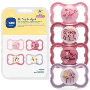 image:imageMAM Air Pacifier for Babies 16 Months Extra Air Flow for Sensitive Skin Developed with Medical Experts BPAFree Skin Soft Silicone 4 Count Made in EuropeRose Pink Fairy DustPurple Iris