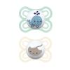 image:imageMAM Perfect Baby Pacifier 06 Months Extra Thin Nipple Developed with Orthodontists Clinically Proven Glows in The Dark BPAFree Silicone Pack of 2 Made in EuropeBlue  Beige