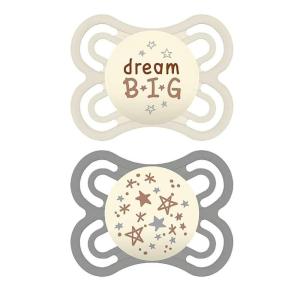 image:imageMAM Perfect Baby Pacifier 06 Months Extra Thin Nipple Developed with Orthodontists Clinically Proven Glows in The Dark BPAFree Silicone Pack of 2 Made in EuropeShellButter Yellow