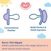 image:imageMAM Supreme Baby Pacifier Newborns 16 Months Developed with Orthodontists Extra Air Flow for Sensitive Skin Glows in The Dark BPAFree Silicone Sterilizer Case Pack of 2 Made in EuropeShellPeppermint Green