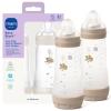 image:imageMAM 11oz Easy Start AntiColic Wide Neck Baby Bottle Fast Flow BreastfeedingLike Nipple Reduces Colic Gas amp Reflux Easy to Clean BPA Free 4 Months Made in Europe 2 PackCotton