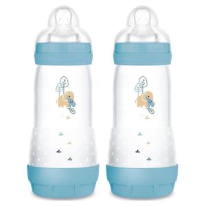 image:imageMAM 11oz Easy Start AntiColic Wide Neck Baby Bottle Fast Flow BreastfeedingLike Nipple Reduces Colic Gas amp Reflux Easy to Clean BPA Free 4 Months Made in Europe 2 PackIris