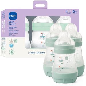image:imageMAM 5oz Easy Start AntiColic Wide Neck Vented Baby Bottle Slow Flow BreastfeedingLike NippleReduces Colic Gas amp Reflux Easy Clean BPA Free0 Months Made in EuropeBonus Medium Flow NippleMint