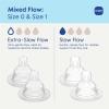image:imageMAM Baby Bottle Nipple Mixed Flow Pack Slow Size 1 and Medium Flow Size 2 for Babies 0 Months Skin Soft BPA Free Silicone 94 Nipple Acceptance Fits All MAM Bottles 4 Pack Made in Europe1 Count Pack of 4
