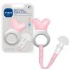 image:imageMAM Mini Cooler Baby Teether with Clip 2 Pack  Cooling Teething Rings for Teething Relief Lightweight EasyGrip Design Reaches Back Teeth Refrigerator Safe Infant Teething ToyPink