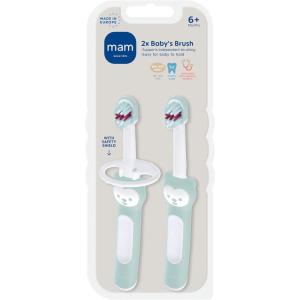 image:imageMAM Baby Toothbrush Training Brush 6 Months  Extra Soft Infant amp Toddler Toothbrush with Safety Shield Small Rounded Head for First Teeth amp Gums Indicator Bristles Non Slip Handle BPA FreeBlue
