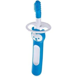 image:imageMAM Massaging Baby Toothbrush Gum Cleaner and Massager with Brushy The Bear Character Interactive App for Boys 3 Months BlueBlue
