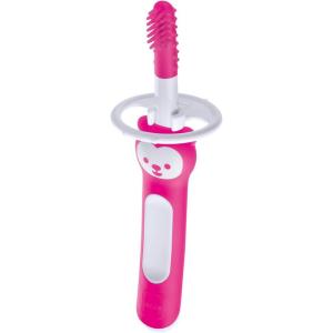 image:imageMAM Massaging Baby Toothbrush Gum Cleaner and Massager with Brushy The Bear Character Interactive App for Boys 3 Months BluePink