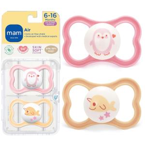 image:imageMAM Air Pacifier for Babies 616 Months Extra Air Flow for Sensitive Skin Developed with Medical Experts BPAFree Skin Soft Silicone 4 Count Made in EuropeFairy Dust  Butter