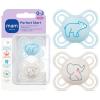 image:imageMAM Perfect Baby Pacifier 03 Months Extra Thin Nipple Developed with Orthodontists Clinically Proven Glows in The Dark BPAFree Silicone Pack of 2 Made in EuropeSky  Cotton