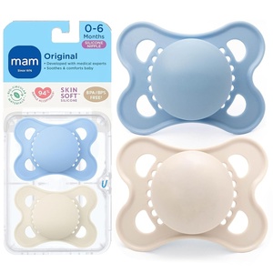 image:imageMAM Original Matte Baby Pacifiers 06 Months Binky for Newborn Babies BPAFree Skin Soft Silicone Nipple Easy to Clean Developed with Medical Experts 2 Pack with Sterilizer Case Made in EuropeBlue TealCotton