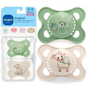 image:imageMAM Original Matte Baby Pacifiers 06 Months Binky for Newborn Babies BPAFree Skin Soft Silicone Nipple Easy to Clean Developed with Medical Experts 2 Pack with Sterilizer Case Made in EuropePeppermint GreenCotton