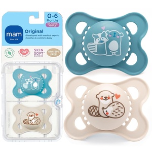 image:imageMAM Original Matte Baby Pacifiers 06 Months Binky for Newborn Babies BPAFree Skin Soft Silicone Nipple Easy to Clean Developed with Medical Experts 2 Pack with Sterilizer Case Made in EuropeBlue TealCotton 1