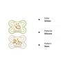 image:imageMAM Perfect Baby Premium Pacifier 06 Months Extra Thin Nipple 2 PackShellButter Yellow