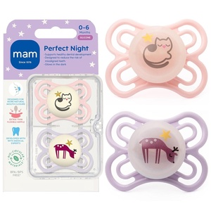 image:imageMAM Perfect Baby Premium Pacifier 06 Months Extra Thin Nipple 2 PackFairy DustShell